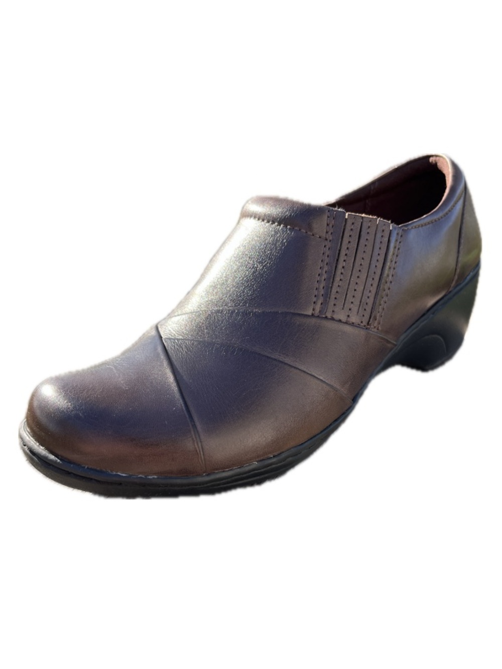 Clarks Women’s Brown Leather Slip-On Loafers Size 8.5